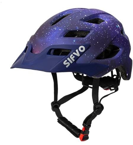 SIFVO Fahrradhelm Kinder Jungen und Mädchen 50-57cm, Kinder Fahrradhelm mit Abnehmbarem Visier Kinderhelm Multisport Helm Kinder Sicher und Komfortabel 5-14 Jahre