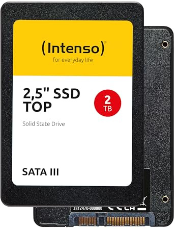 Intenso Interne 2,5 SSD SATA III Top, 2 TB, 550 MB/Sekunden, Schwarz