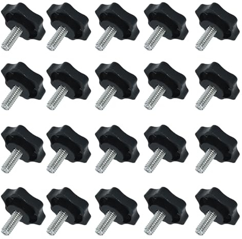 20 Stücke Sternschraube, Sternkopfschrauben, Rändelschraube, Flügelschraube, Sternkopf Klemmknopf, Flügelschrauben, Klemmschraube für Mechanische Instrumente Ausrüstungen (M6 x 20MM)