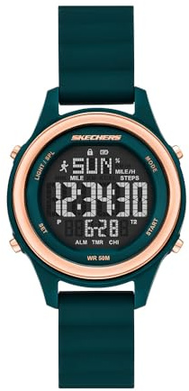 Skechers Fairhaven Damen-Armbanduhr, digital, Silikon, Grün (Modell: SR6349)