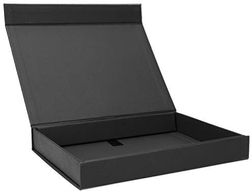 Magnetfaltbox 22x16x3 cm Geschenkverpackung Geschenkbox Schachtel Geschenkkarton Geburtstag, Artikel Farbe:schwarz matt