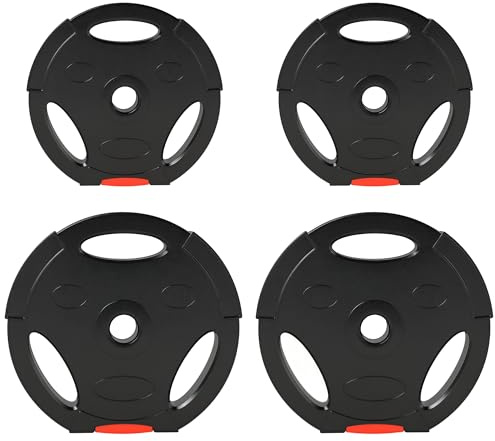 SPORTNOW 4er-Set Hantelgewichte, 2 x 5 kg/10kg Gewichte, Hantelscheiben-Set, Gewichtsscheiben für 2,5 cm Hantelstange, Ø 25 mm Bohrung, Schwarz