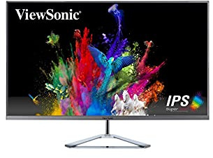 Viewsonic VX3276-2K-MHD-2 80 cm (32 Zoll) Büro Monitor (WQHD, IPS-Panel, HDMI, DP, mDP, Eye-Care, Eco-Mode, Lautsprecher, 3 Jahre Austauschservice) Silber-Schwarz