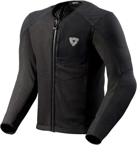 REV'IT! Revit Nucleus Protektorenjacke, Schwarz, XL, Motorrad Schutzkleidung mit Seeflex Protektoren Level 2