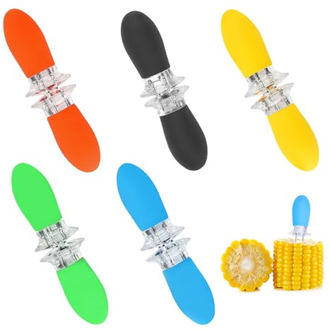 INNAL 10 Stück Maiskolben Halter,Fruit Forks,Maiskolbenhalter-Sets,Maiskolben Spieße,Maiskolben Spieß,Maisnadel aus Edelstahl für Grillen Picknick Kochpartys Küche Camping (Mehrfarbig)