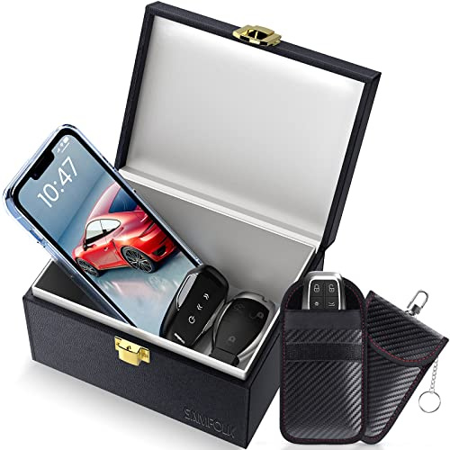 Samfolk Keyless Schutz für Autoschlüssel Box und Faraday Bags 2 Stück, Rfid Anti-Diebstahl