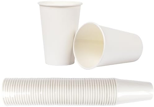 Heku 50 weiße Pappbecher| Frischfaser mit Beschichtung | Umweltfreundlich & recyclingfähig | FSC-Zertifiziert | Für Heiß- und Kaltgetränke | Ideal für Veranstaltungen, Büros und Cafés, 0,2l
