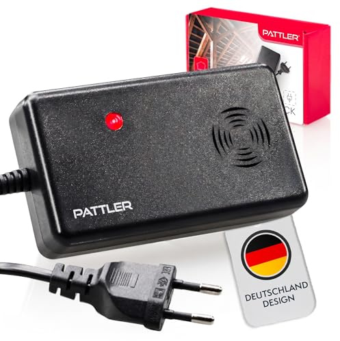 PATTLER Marderschreck Auto mit Stecker – Marderschutz & Marderabwehr Auto mit Ultraschall bis 60m² – Maderschrecker Haus für Garage Dachboden Keller Carport mit Anti Gewöhnungseffekt – 1 Stück