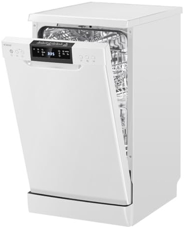 Bomann Geschirrspüler 45 cm | 10 Maßgedecke | Spülmaschine Stand o. Unterbau | 7 Programme & 2 Sprühebenen |Dishwasher mit Startvorwahl | Geschirrspüler unterbaufähig | LED- Display | GSP 7418 weiß