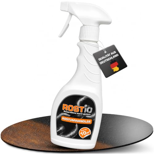 Rostio Rostumwandler & Grundierung Sprühflasche | Hocheffektives Rostkonverter Spray | 500 ml (1 Stück)