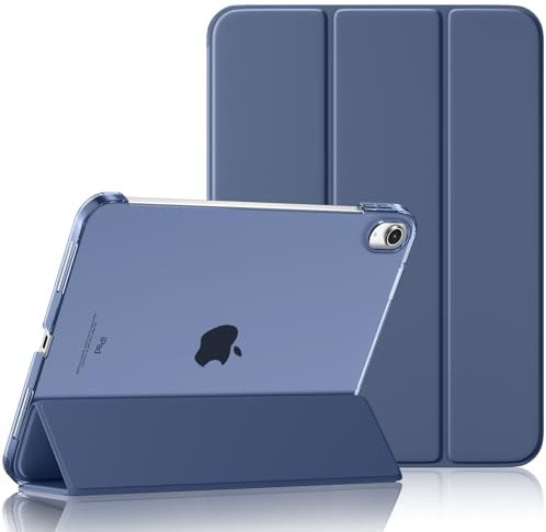 Maledan Hülle für iPad A16 11/10 Generation (2025 11 Zoll/2022 10,9 Zoll) | Schlankes Leichtgewicht Transluzente PC Rückseite Stoßfeste Case Schutzhülle für iPad 10, Auto Schlafen/Wachen, Blau Grau