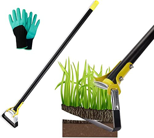 MELVTATA Gartenhacke Hacke Gartenwerkzeug 152cm Steigbügelhacke zum Pflanzen von Gemüse, Bauernhof, Edelstahl, Hula-Hacken – Steigbügelhacke mit Verstellbarer Hacke zum Jäten/Lösen von Erde