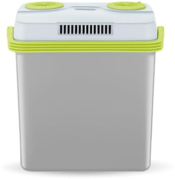 SEVERIN Elektrische Kühlbox (25 L) mit Kühl- und Warmhaltefunktion, 3 Anschlüsse fürs Auto (USB, Netzteil & Zigarettenanzünder), grau/grün, TKB 2925