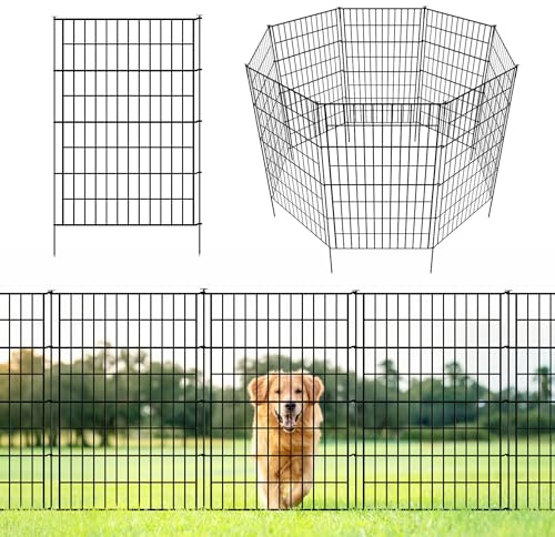 ARIFARO Dekorative Gartenzaun 5 Panels Gesamtlänge 3,5m (101cm H x 71cm B) Keine Graben Tier Barriere Fechten, Haustier Zaun Rostfrei Metalldraht Panel Grenze für Kaninchen, Hof, Patio