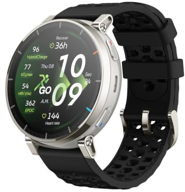 Amazfit Active 3 Premium 45mm GPS Lauf-Smartwatch, 1,32 AMOLED Saphir-Display, 12 Tage Akku, 4GB, NFC, Offline-Karten, 170+ Trainingsmodi, 5 ATM, Herzfrequenz- & Fitness-Tracker für Android & iPhone