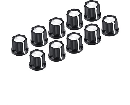 Tbest 10 stück Volume knöpfe,Volume Knob Gitarre Knob Poti Lautstärkeregler, Gitarre Bass Volume Tone Knöpfe Potentiometer Lautstärkeregler Knöpfe s für D Shaped Shaft