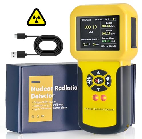 Kethvoz Geigerzähler, Kernstrahlung Detektor mit 3 Alarmmodi & Datenspeicherung, Strahlungsmessgerät für Radioaktivität Beta Gamma Röntgen Strahlen KE-886A