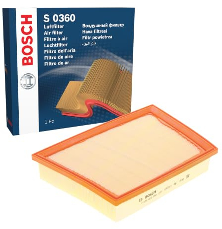 Bosch S0360 Luftfilter für Autos - Ersatzfilter | Reinigt angesaugte Luft von Partikeln - hohe Nass- und Reißfestigkeit