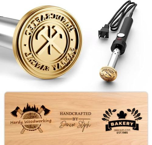 Elektrisches, personalisiertes Holzbrandeisen mit Logo/Text, temperaturgesteuert, benutzerdefinierter Holzbearbeitungs-Stempel (E-Straight 01)