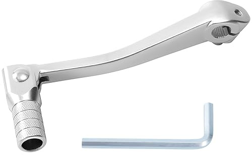 Tunejoy Schalthebel Klappbar für Motorrad Klappschalthebel aus Aluminium für Geländemotorräder ATV Motocross Dirtbike Pitbike 150x52mm Silber