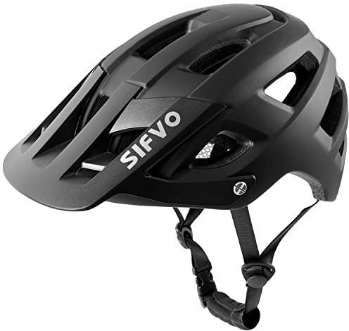 Fahrradhelm Herren und Damen, SIFVO MTB Helm Fahrradhelm mit Visier, Fahrrad Helm Mountainbike Helm Rennrad Helm Leicht & Einstellbar 54-58cm