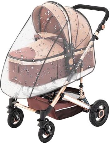 OMCGG Universeller Regenschutz Kinderwagen Kinderwagen Wasserdichter | Transparenter Regenschutz Regenschutz für Kinderwagen Gute Luftzirkulation Schadstofffrei Schutz vor Wind Staub Schnee