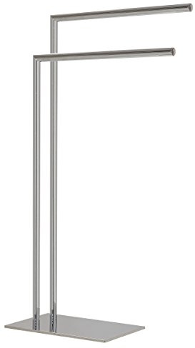 Sealskin Tube Handtuchhalter 2-armig, Handtuchständer freistehend mit 2 Handtuchstangen, auch als Kleiderständer zu verwenden, Metall, Chrom