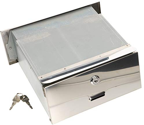 KOTARBAU® Edelstahl Mauerdurchwurf Briefkasten mit regulierbarer Tiefe 160 – 295 mm Einbaubriefkasten Durchwurfkasten für Hauswände und Zaunmauern Silber