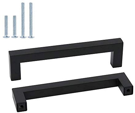 goldenwarm 10 Stück Küchengriffe 128mm Möbelgriff Edelstahl -LSJ12BK128 Küchengriff Schrankgriffe Schubladengriffe Möbelgriffe Schwarz Griffe Küche Schwarz