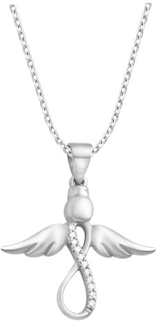Sofia Milani - Damen Halskette 925 Silber - mit Zirkonia Steinen - Schutzengel Anhänger