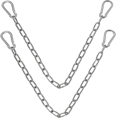 2 Stücke Edelstahl Ketten,Hängesessel Kette,Gliederkette mit Karabiner Edelstahl, Stahlkette 1 Meter, Ø4mm Rundstahlkette,Metallkette, Edelstahlkette für Hängesessel Hängematten-Sets Sandsäcke