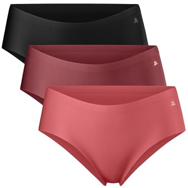DANISH ENDURANCE Unsichtbarer Hipster Slip Damen, No-Show, 3er & 5er Pack | Unsichtbarer Hipster Slip, feuchtigkeitsableitende Mikrofaser, Etikettenlos & Rutschfest für Alltag & Sport, Activewear Damen