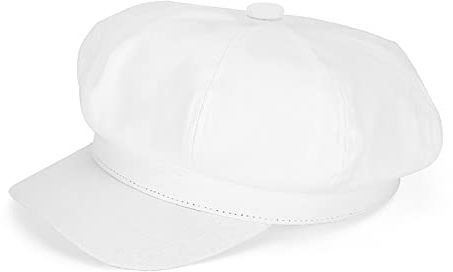 MK MATT KEELY Schirmmütze Damen Baskenmütze Newsboy Barett Cap Damen Ballonmütze mit Visier für Vier Jahreszeiten,Weiß
