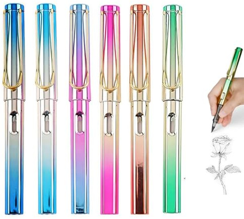 peiqiup Ewiger Bleistift (6 Stück) Unendlicher Bleistift mit Radiergummi, Klares und flüssiges Schreiben, Für Kinder und Erwachsene zum Schreiben Zeichnen