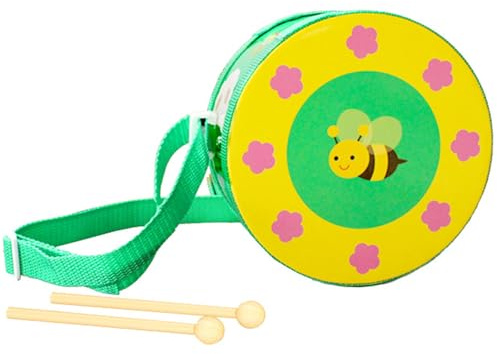 Kindertrommel aus Holz,Shibida Trommel für Kinder,Musikinstrument aus Holz mit Sticks Trommelschlägeln Schlaginstrument Verstellbarem Gurt für Kinder ab 3 Jahre