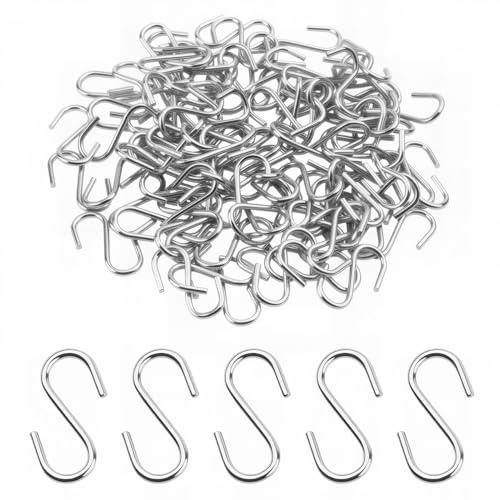 100 Stück 304 Edelstahl S Haken Erkenntnisse, 28 mm für Küche, Bad, Werkstatt und Garten – Robuste Haken S für kreative DIY-Projekte und vielseitige Aufbewahrung