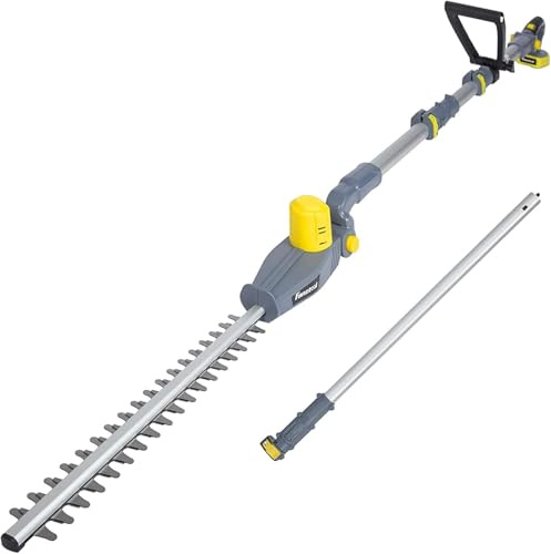 FANZTOOL Akku Teleskop Heckenschere 20V, 450 mm Schnittbreite, 14 mm Zahnabstand, Ausziehbar bis zu 2,50 m, Inkl. 2,0 Ah Akku und Ladegerät