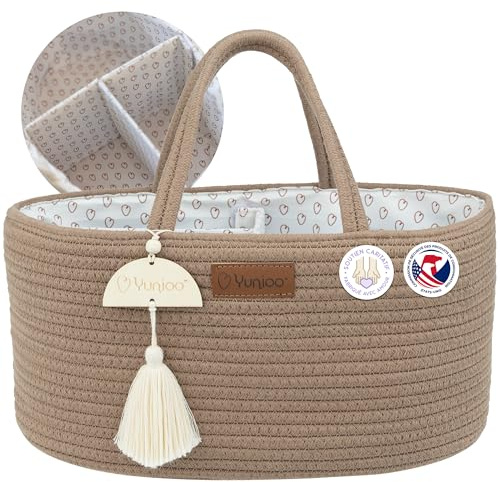 Yunioo Wickeltisch Organizer, Windeltasche mit Herausnehmbaren Fächern & Tragegriffen, Wickeltaschen- Organizer für Wickelkommode, Wickelorganizer