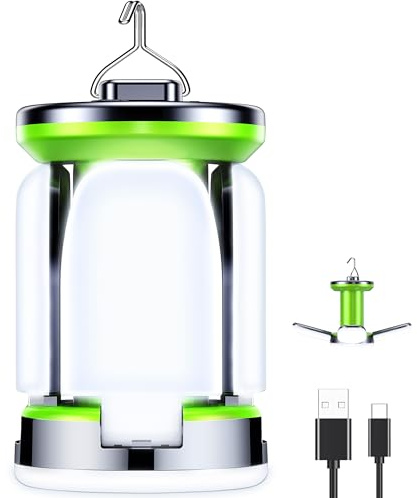 Blukar LED Campinglampe, 2000L Camping Laterne - 7 Leuchtmodi 60 LEDs Superhell USB Wiederaufladbare 10+ Std. Akkulaufzeit Zeltlampe Notfallleuchte für Camp, Wandern, Stromausfall, Notfall usw.