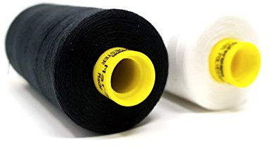 Gütermann Sew All Fil Mara 120 Nähgarn, Polyester, 1000 m, Universal, reißfest und UV-beständig (weiß/schwarz, 2)