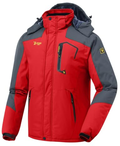 donhobo Skijacke Herren Winterjacke Wasserdicht Atmungsaktiv Softshelljacke | Winddicht Warme Fleece-Futter Funktionsjacke Verdickt Jacke Outdoor Wanderjacke Snowboardjacke mit Abnehmbare Kapuze