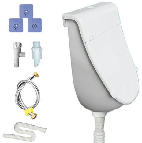 Urinal Kunststoff Pp Spülung Urinableiter Verstellbar Wand Montiertes Urinal Auslaufsicher Wand Pissoir Urinalbecken Komplettset Für Wohnheim Camping Camping Garten Keller Baustelle WC