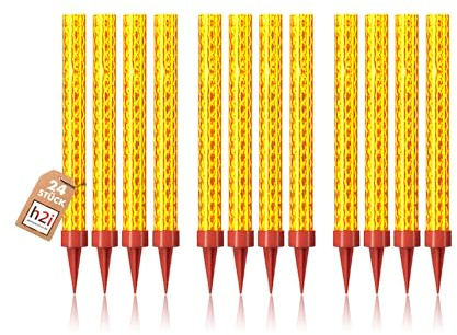 h2i Eisfontäne 24 Stück Eissterne Zaubersterne Fontäne in Gold für Verlobung Hochzeit Geburtstag, Jugendparty Tischfeuerwerk, Deko für Torten Kuchen
