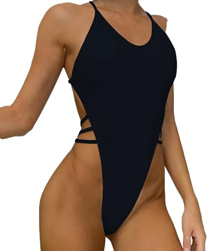 Faringoto Sexy Badeanzug für Damen, Bademode, Tanga, einteiliger Badeanzug
