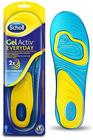 Scholl GelActiv Einlegesohlen Everyday für Freizeitschuhe von 40-46,5 – Verbesserter Komfort durch doppelte Polsterung – 1 Paar Gelsohlen