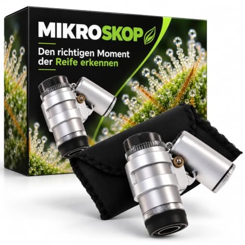 Weedness Mikroskop 60 Fach - Grow Anbau Taschenmikroskop Pflanzen Ernte Zubehör Indoor Mini Microscope Lupe Outdoor