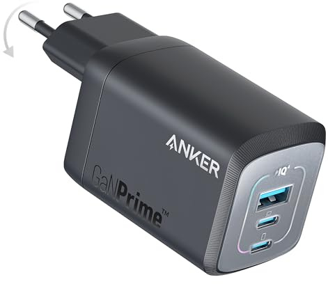 Anker Prime 100W USB C Ladegerät GaN Netzteil, 3-Port PPS Schnellladegerät | Schnell zusammenklappbar 3 Ports für MacBook Pro/Air, iPad Pro, iPhone 16/15/15/Pro, Galaxy S23/S22, Note20, Pixel.