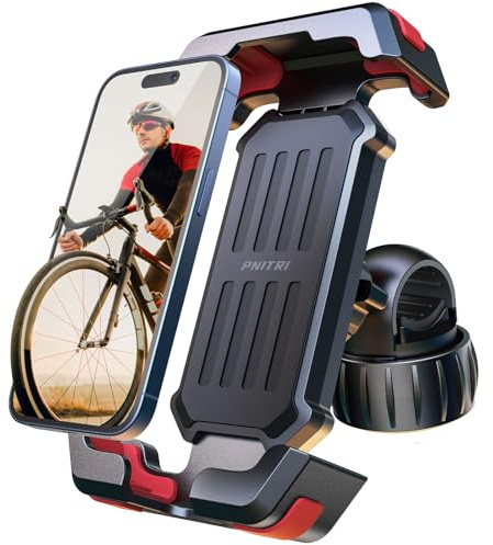 Pnitri Handyhalterung Fahrrad, Fahrrad Handyhalterung Lenker - [Verbessertes Installation], E Scooter Handy Halterung, Universal Handyhalter Fahrradlenker für iPhone, Samsung Smartphones