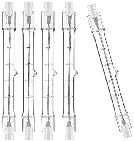 Jaenmsa R7S Halogen Leuchtmittel 118mm 400W 230V, 5er Pack Halogenstab R7S 118mm, Halogen Birne r7s Dimmbar Halogenstablampe für baustrahler, Arbeit Landschaftsbeleuchtung,Wohnzimmerleuchten