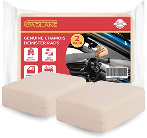 GADLANE Original Chamois Fensterleder Schwamm Windschutzscheiben Spiegel Glasfenster Schwamm Reinigung Nebelentferner Pads (2er Pack)